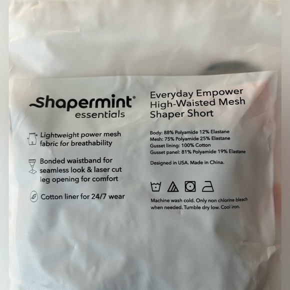 NWT Shapermint Essentials Everyday Empower Mesh Shaper Shorts Black - Picture 5 of 12